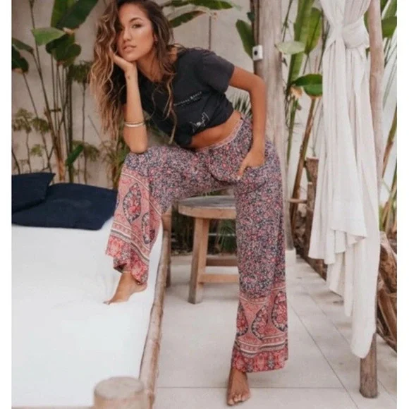 SPELL & THE GYPSY JASMINE PALAZZO PANTS – SIZE M - BOHO FLORAL WIDE LEG FESTIVAL - Picture 2 of 10